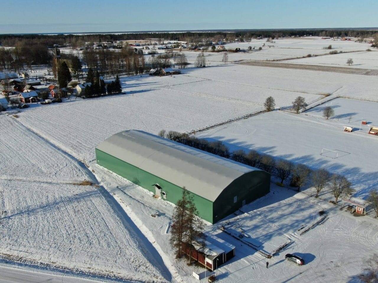 Gullspång Area in a winter landscape - Green sports hall in Gullspång Municipality