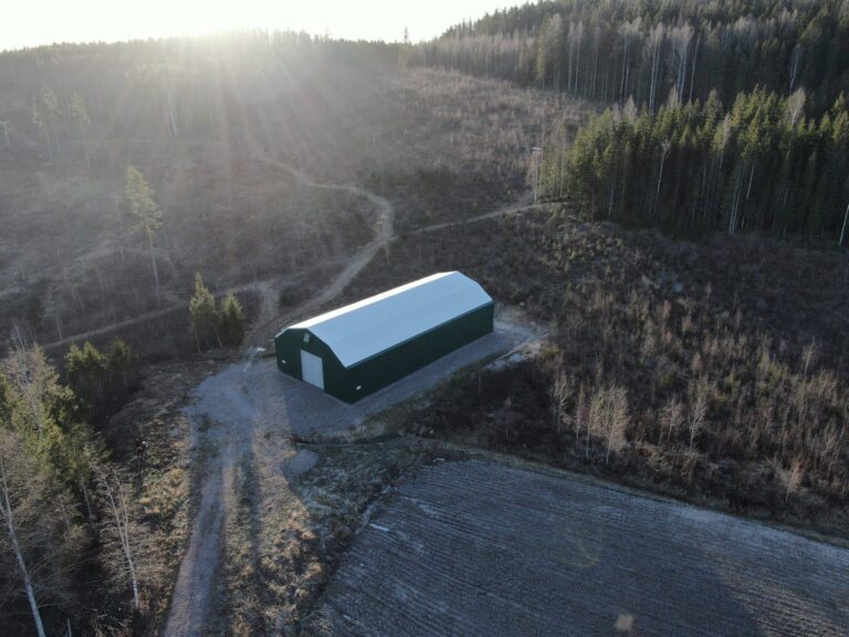 Green machine storage outside of Hedemora for storing agricultural machines